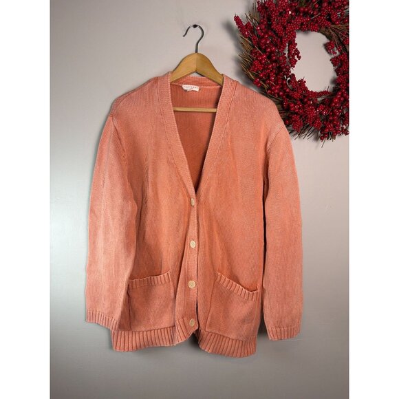 DemyLee NY Grandpa Cottage Soft Casual Cozy Sweater Cardigan MEDIUM in Peach - Picture 1 of 9